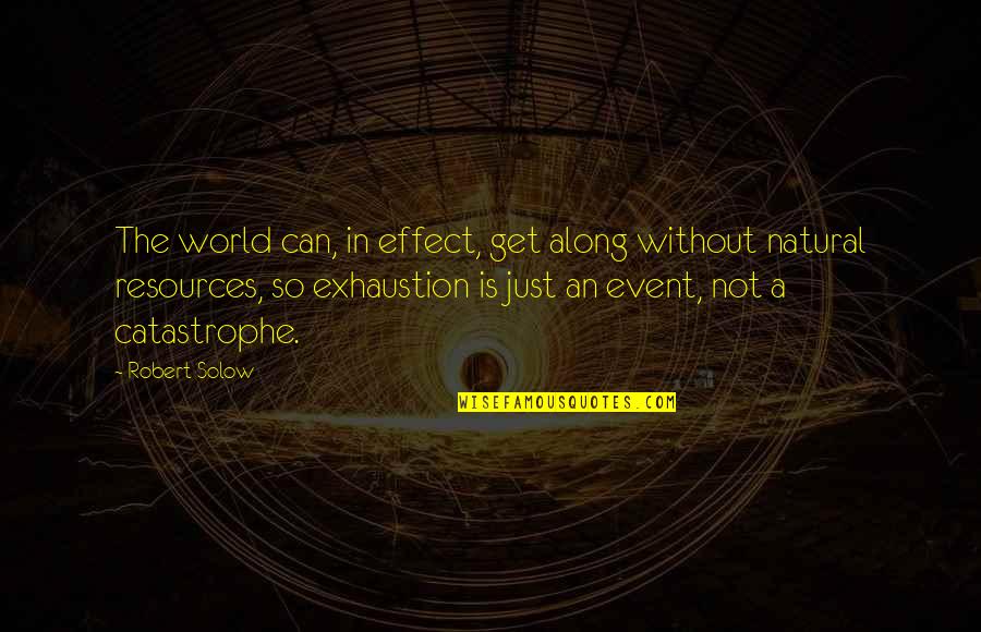 Catastrophe Quotes By Robert Solow: The world can, in effect, get along without