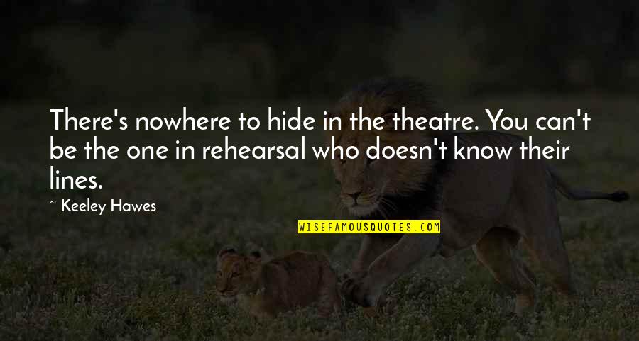 Cato Fong Quotes By Keeley Hawes: There's nowhere to hide in the theatre. You