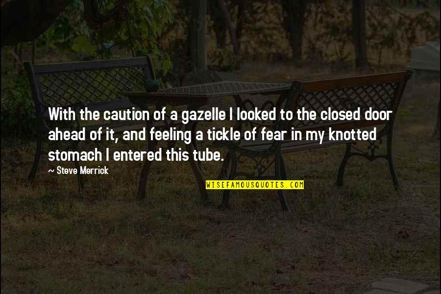 Caution's Quotes By Steve Merrick: With the caution of a gazelle I looked