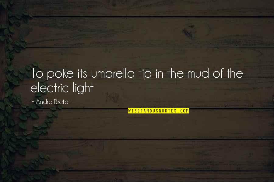 Cave Johnson Funny Quotes By Andre Breton: To poke its umbrella tip in the mud