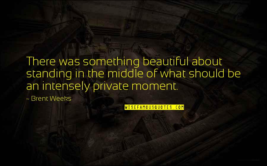 Cebu Best Quotes By Brent Weeks: There was something beautiful about standing in the