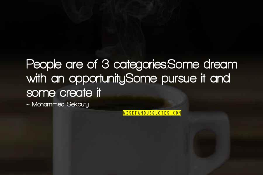 Celebracion Quotes By Mohammed Sekouty: People are of 3 categories;Some dream with an