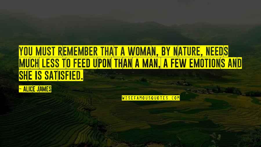 Celotto Properties Quotes By Alice James: You must remember that a woman, by nature,