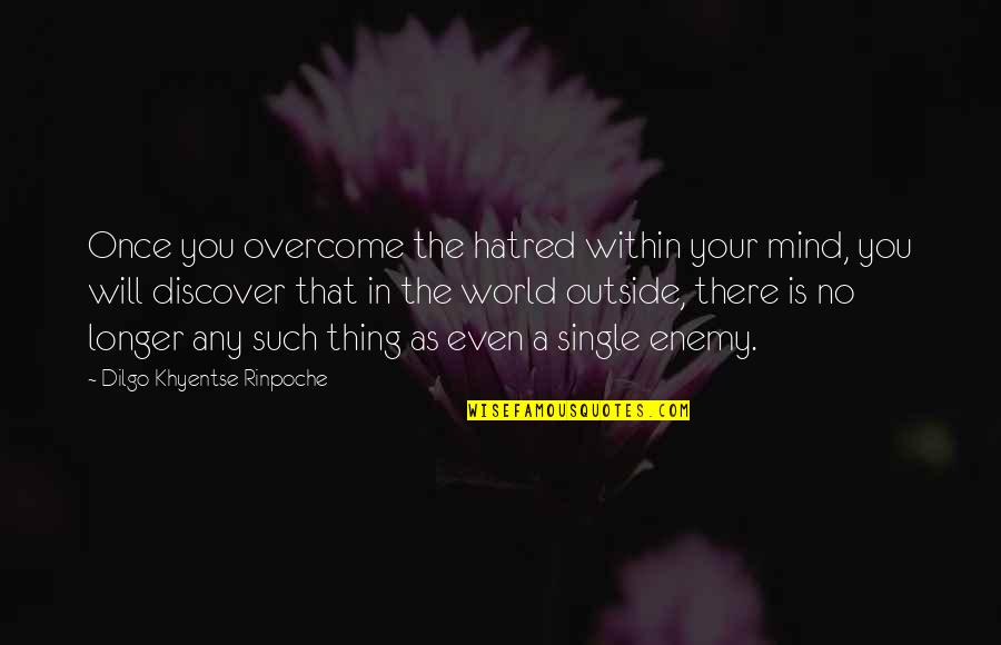 Ceremonials Track Quotes By Dilgo Khyentse Rinpoche: Once you overcome the hatred within your mind,