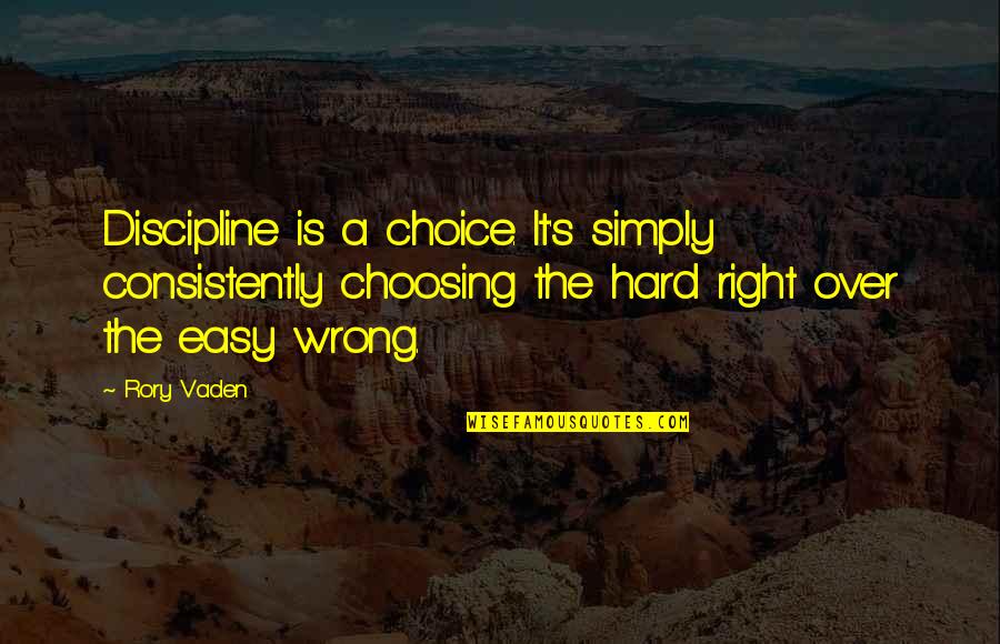 Cervical Spondylosis Quotes By Rory Vaden: Discipline is a choice. It's simply consistently choosing