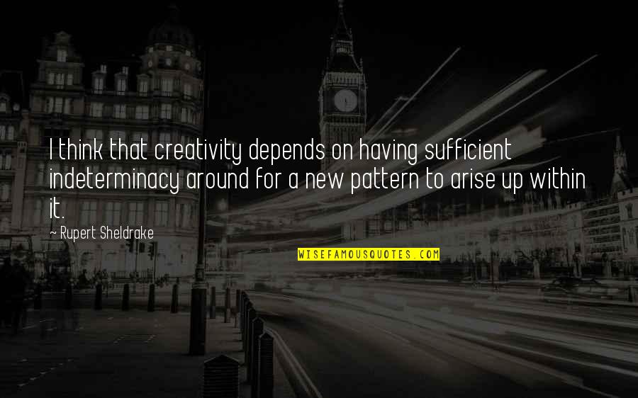 Cex Sell Quotes By Rupert Sheldrake: I think that creativity depends on having sufficient