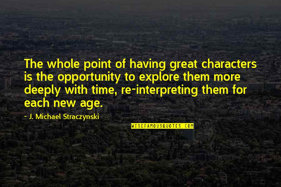 Chabolla Community Quotes By J. Michael Straczynski: The whole point of having great characters is