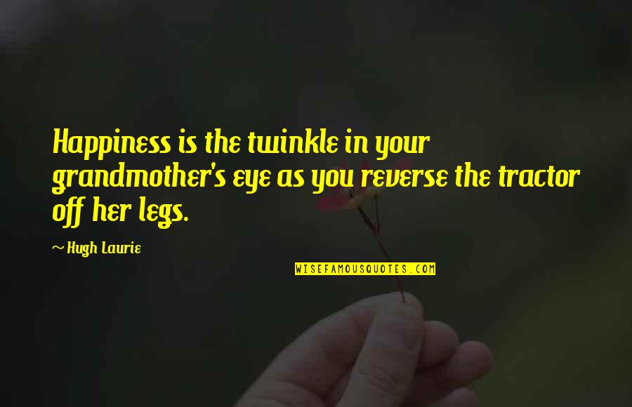 Chachas Tandoori Quotes By Hugh Laurie: Happiness is the twinkle in your grandmother's eye