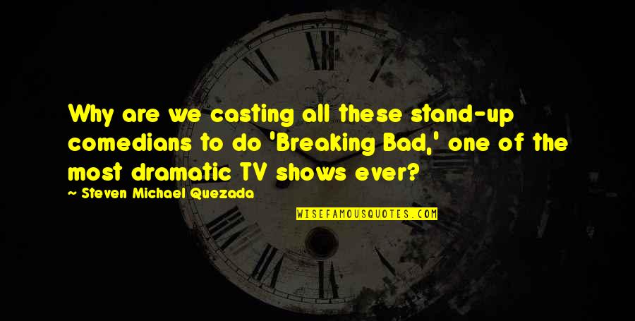 Chakrabongse Villas Quotes By Steven Michael Quezada: Why are we casting all these stand-up comedians