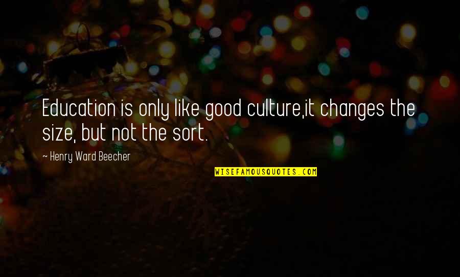 Changes In Education Quotes By Henry Ward Beecher: Education is only like good culture,it changes the