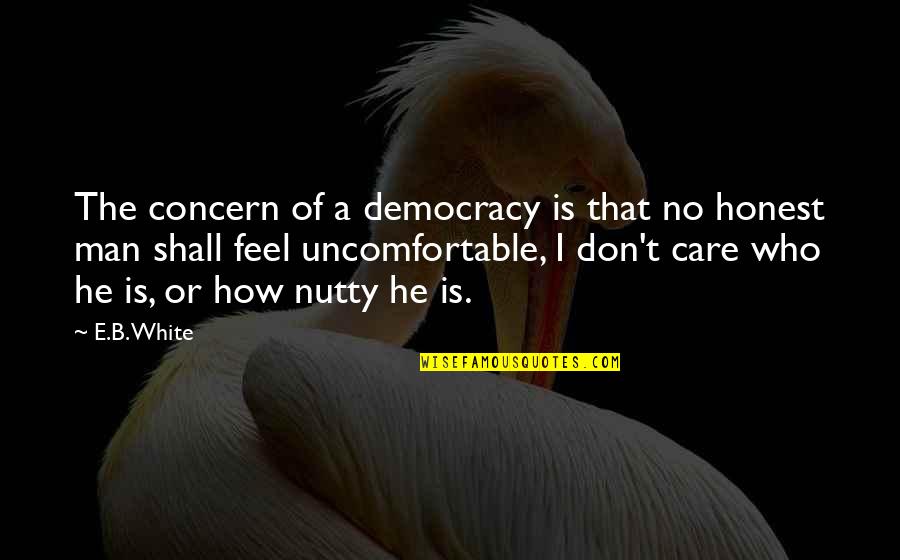 Chantry Flat Quotes By E.B. White: The concern of a democracy is that no