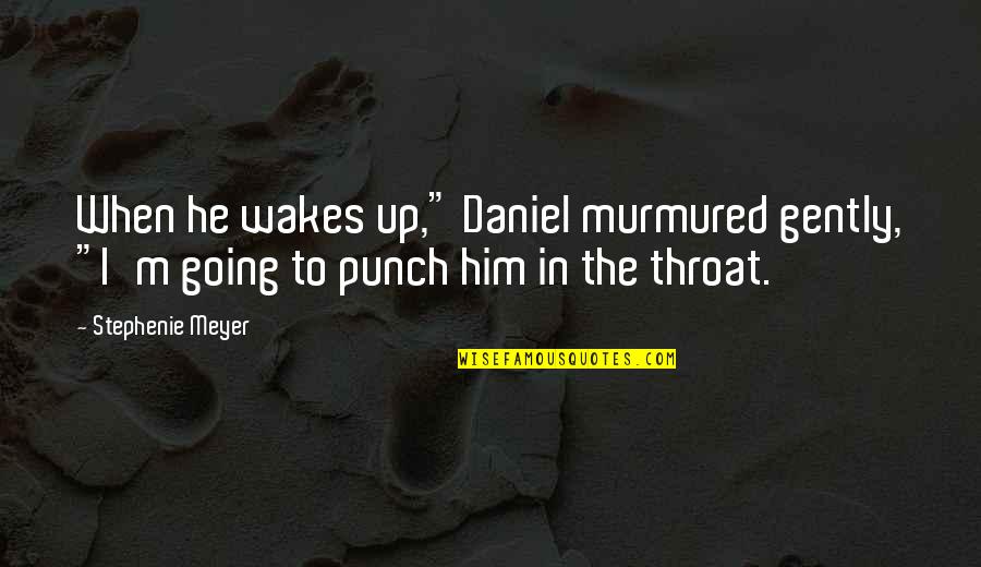 Chapier Quincaillerie Quotes By Stephenie Meyer: When he wakes up," Daniel murmured gently, "I'm