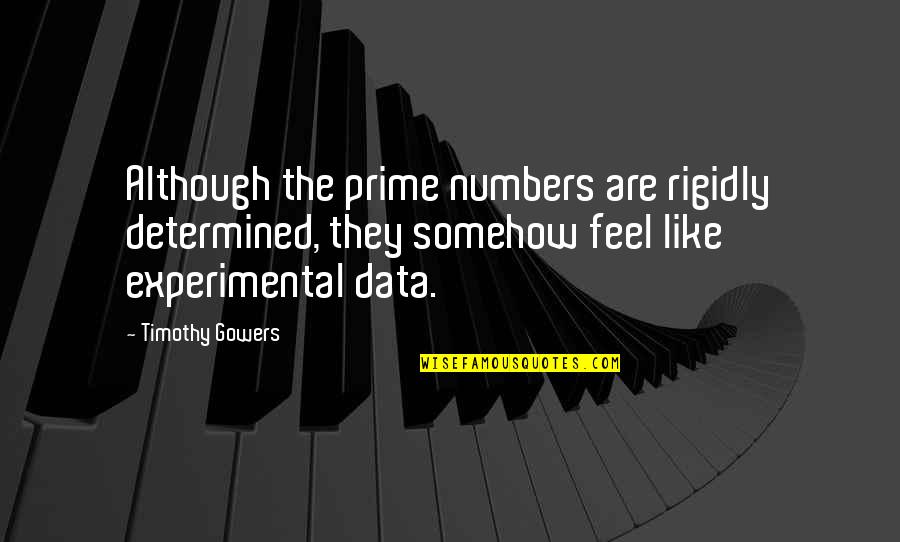 Charnesia Quotes By Timothy Gowers: Although the prime numbers are rigidly determined, they