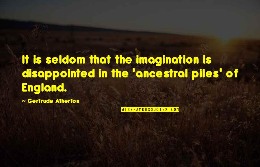 Cheekery Quotes By Gertrude Atherton: It is seldom that the imagination is disappointed