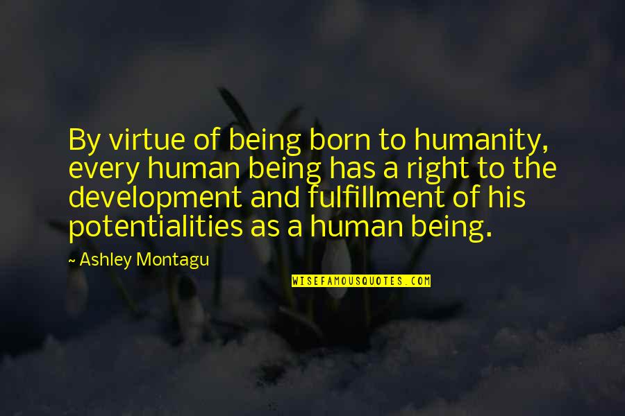 Chesnokov Quotes By Ashley Montagu: By virtue of being born to humanity, every