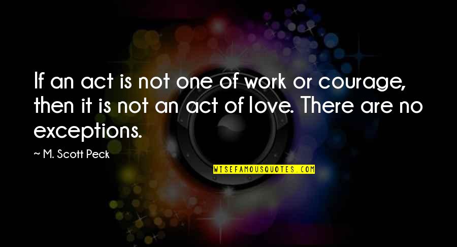 Chidings Quotes By M. Scott Peck: If an act is not one of work