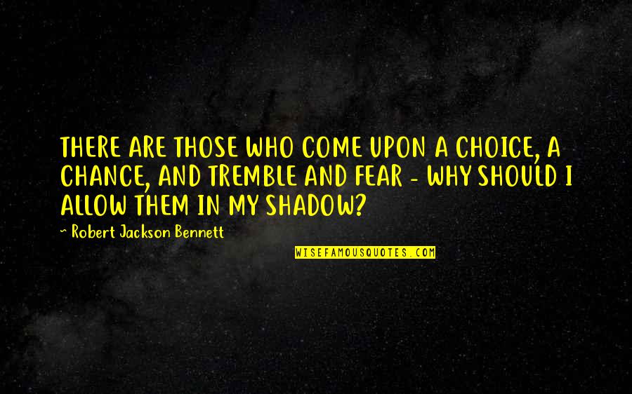 Choice And Chance Quotes By Robert Jackson Bennett: THERE ARE THOSE WHO COME UPON A CHOICE,