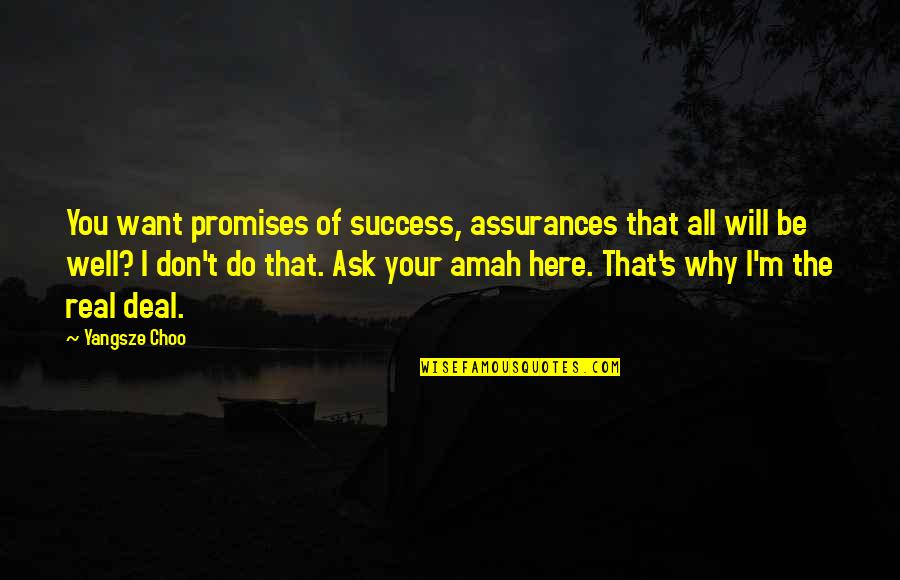 Choo Quotes By Yangsze Choo: You want promises of success, assurances that all