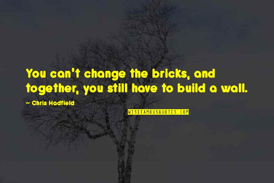 Chris Hadfield Quotes By Chris Hadfield: You can't change the bricks, and together, you