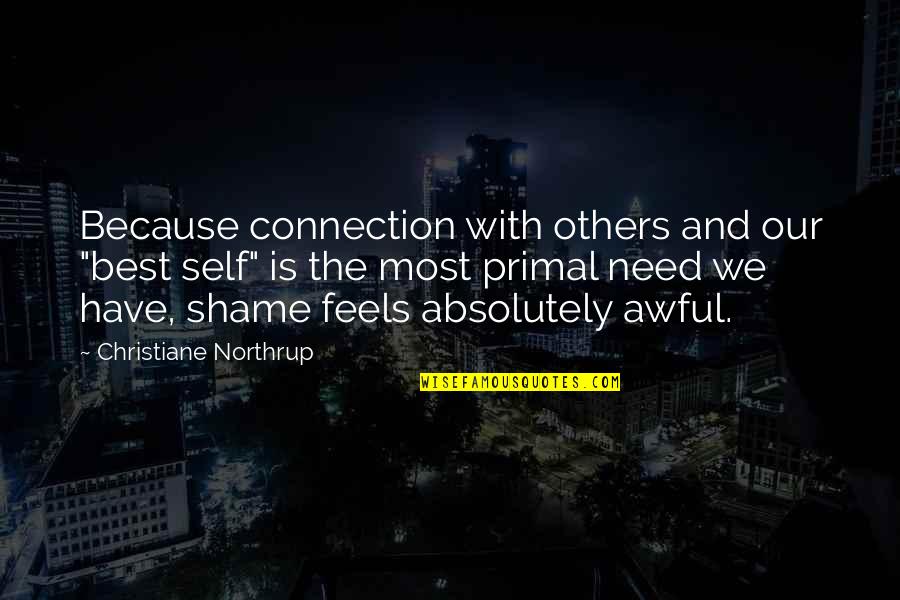 Christiane Northrup Quotes By Christiane Northrup: Because connection with others and our "best self"