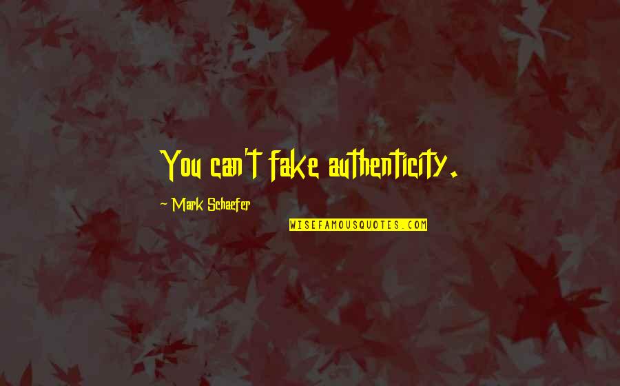 Christmas Hot Chocolate Quotes By Mark Schaefer: You can't fake authenticity.