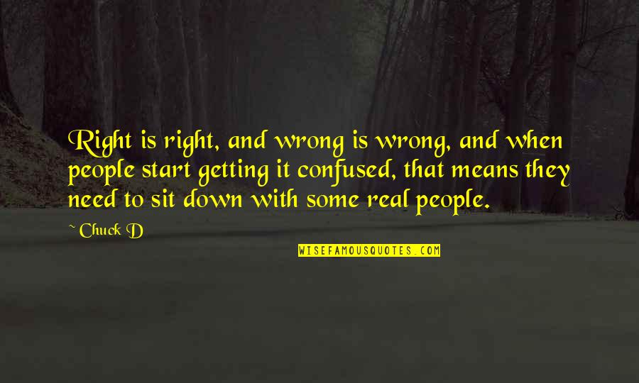 Chuck It Quotes By Chuck D: Right is right, and wrong is wrong, and