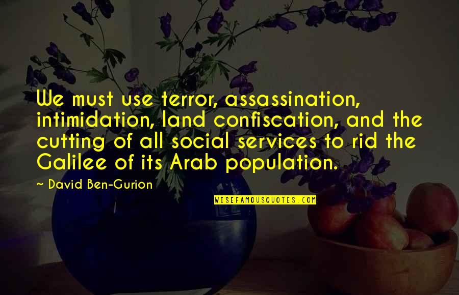 Chuhan Ran Quotes By David Ben-Gurion: We must use terror, assassination, intimidation, land confiscation,