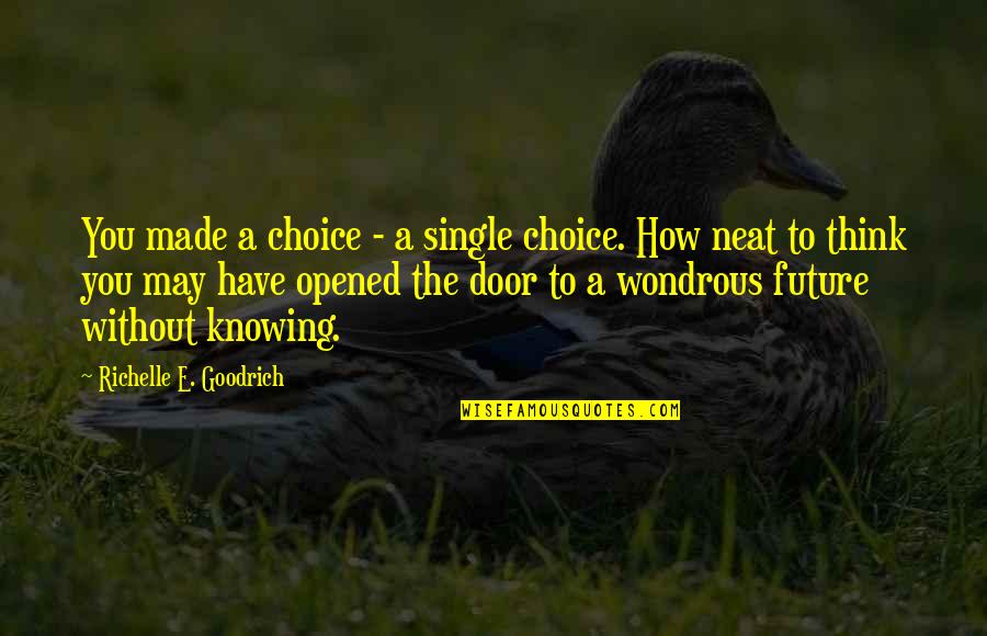 Cilly Aussem Quotes By Richelle E. Goodrich: You made a choice - a single choice.