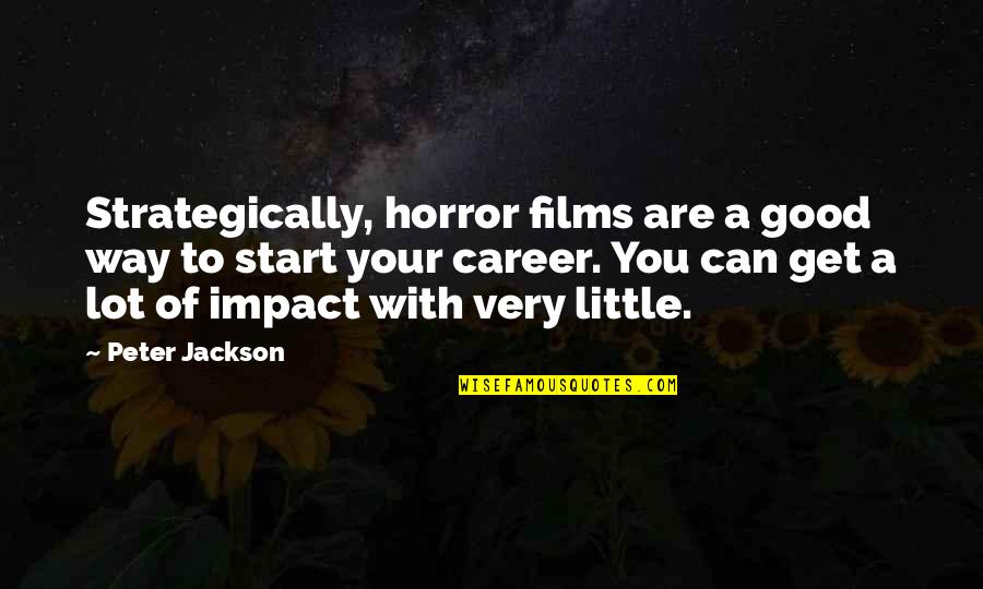 Circumstances And Events Quotes By Peter Jackson: Strategically, horror films are a good way to