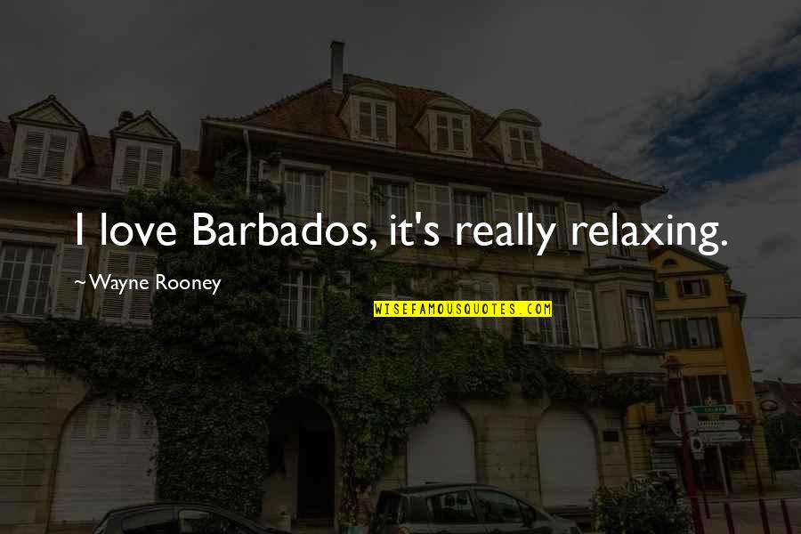 Citizens Home Insurance Florida Quotes By Wayne Rooney: I love Barbados, it's really relaxing.