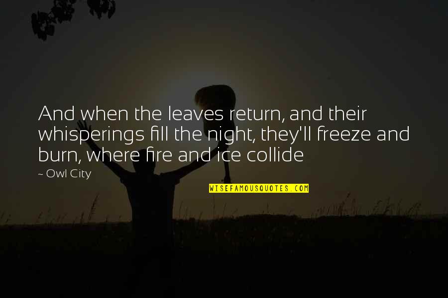 City Of Night Quotes By Owl City: And when the leaves return, and their whisperings