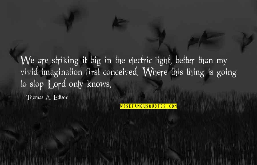 Cleverest Movie Quotes By Thomas A. Edison: We are striking it big in the electric