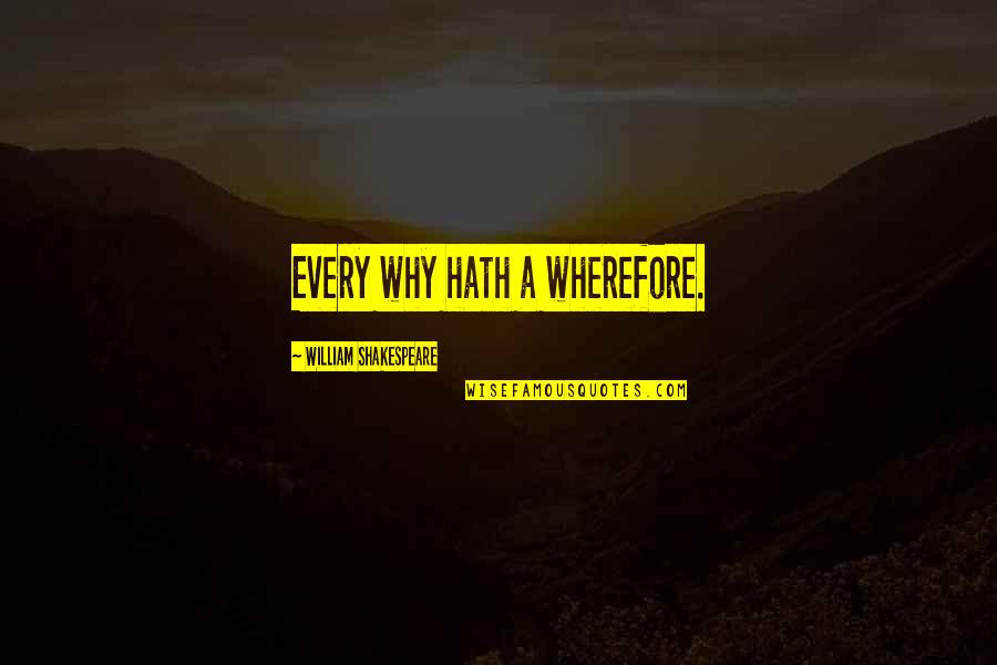 Clients Feedback Quotes By William Shakespeare: Every why hath a wherefore.