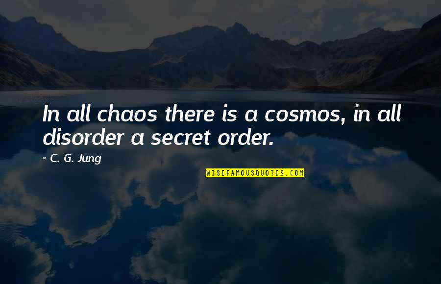 Clugstons Quotes By C. G. Jung: In all chaos there is a cosmos, in
