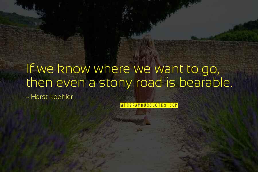 Clumpy Grass Quotes By Horst Koehler: If we know where we want to go,