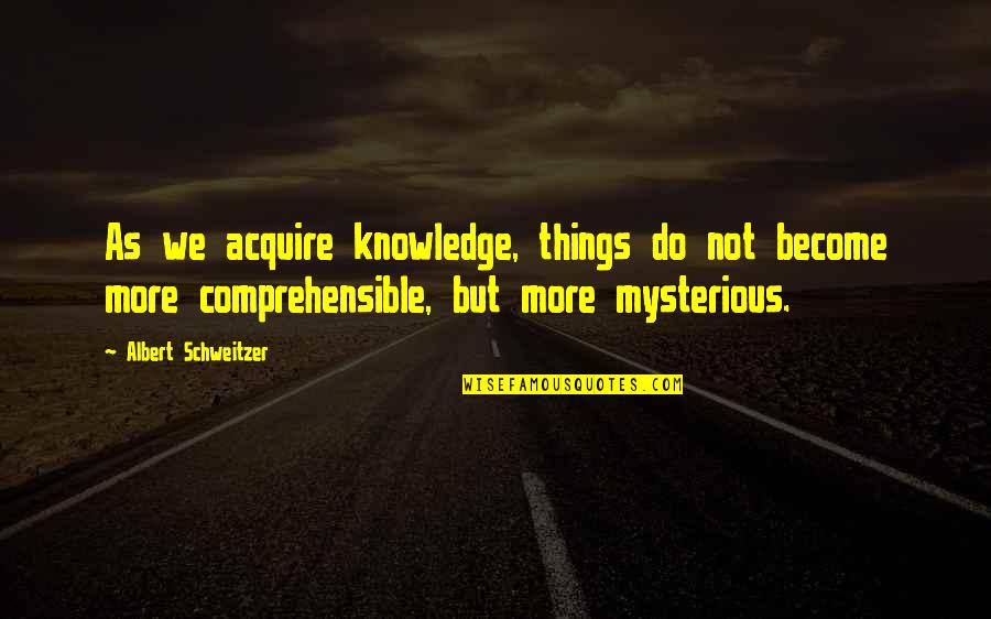 Cn Sharma Quotes By Albert Schweitzer: As we acquire knowledge, things do not become