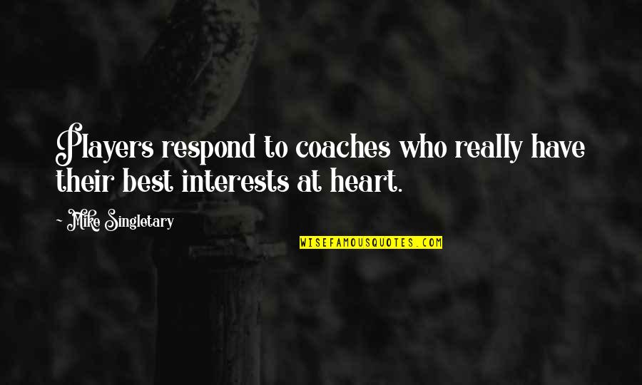 Coaches From Players Quotes By Mike Singletary: Players respond to coaches who really have their