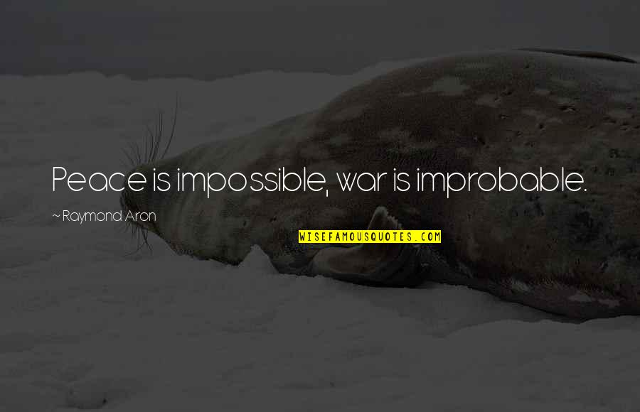 Cockerells Bumblebee Quotes By Raymond Aron: Peace is impossible, war is improbable.