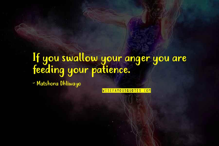 Codependent Women Quotes By Matshona Dhliwayo: If you swallow your anger you are feeding