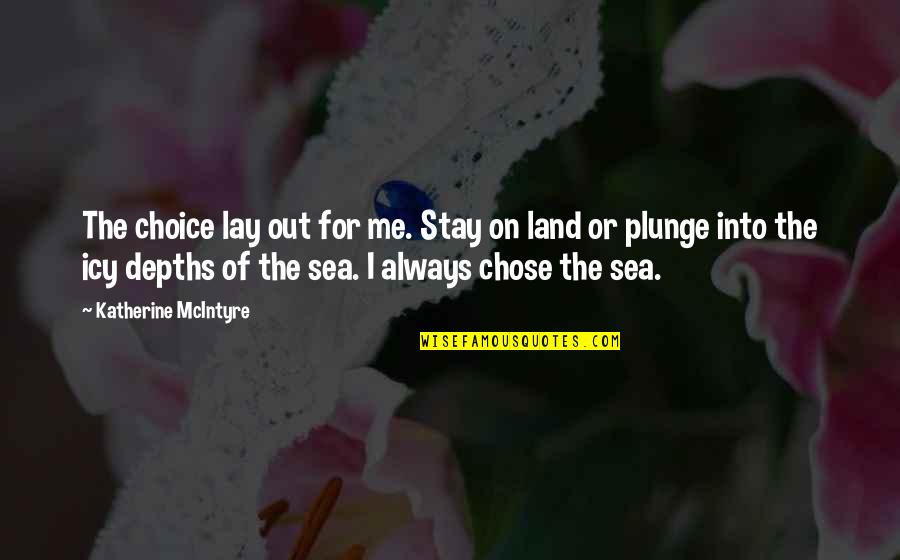 Cold Out Quotes By Katherine McIntyre: The choice lay out for me. Stay on