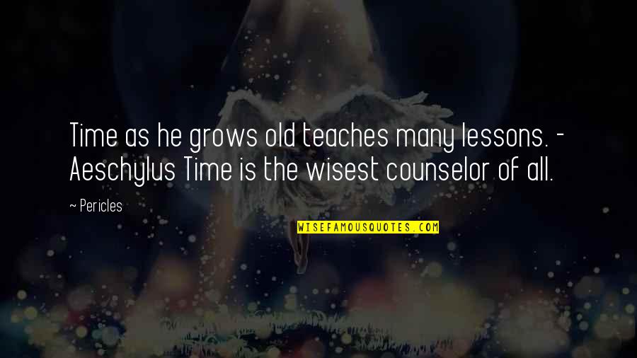 Colellos Farm Quotes By Pericles: Time as he grows old teaches many lessons.