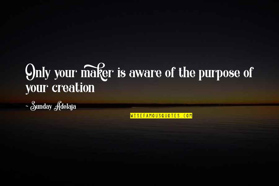 Colique H Patique Quotes By Sunday Adelaja: Only your maker is aware of the purpose