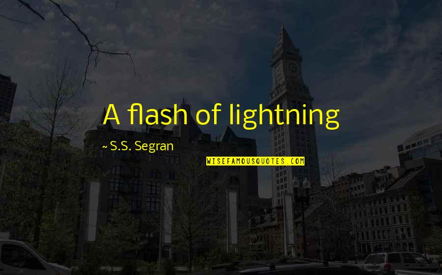 Collectibles Today Quotes By S.S. Segran: A flash of lightning