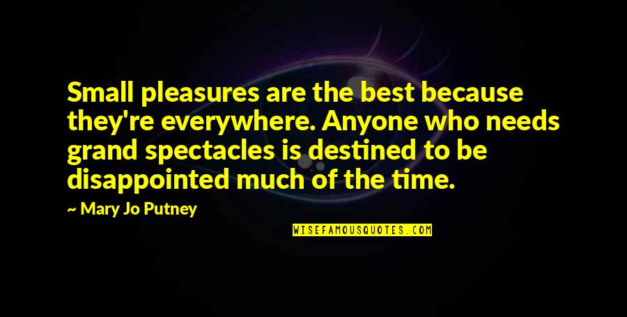 College Educated Quotes By Mary Jo Putney: Small pleasures are the best because they're everywhere.