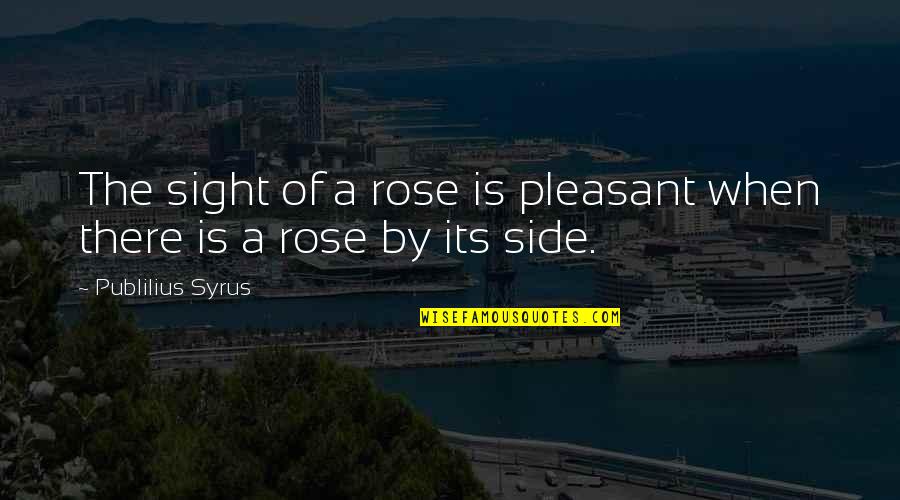 Combinare Culori Quotes By Publilius Syrus: The sight of a rose is pleasant when