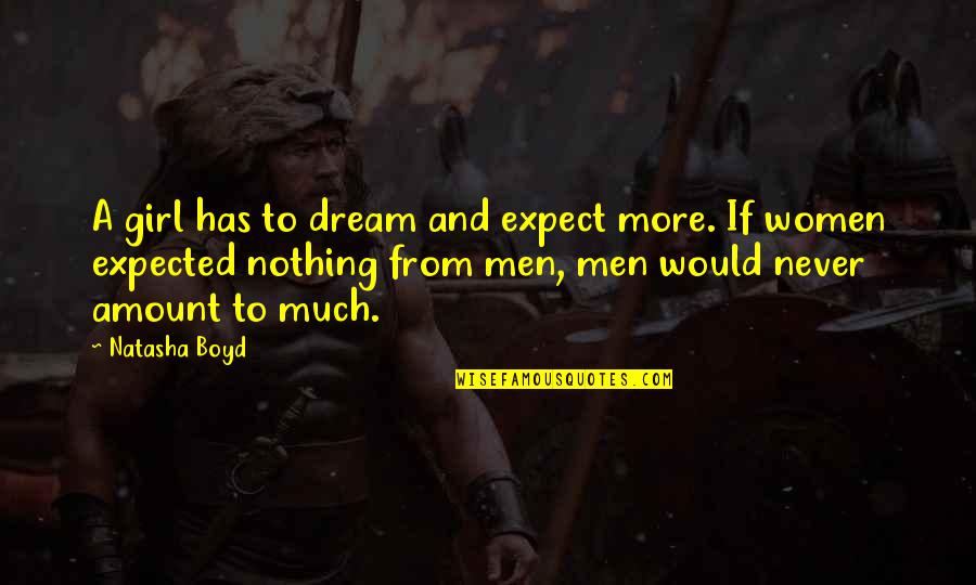 Compassionate Listening Thich Nhat Hanh Quote Quotes By Natasha Boyd: A girl has to dream and expect more.