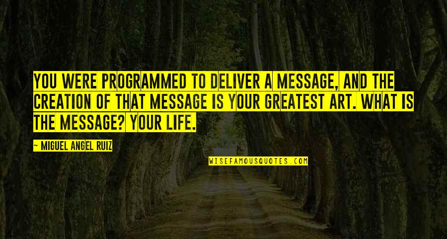 Competitive Cheerleading Quotes By Miguel Angel Ruiz: You were programmed to deliver a message, and