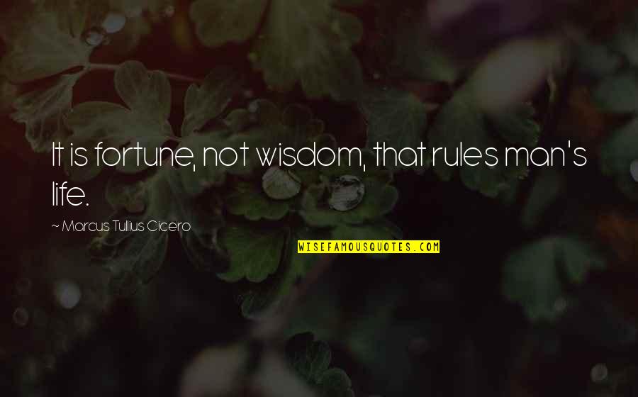 Con Men Quotes By Marcus Tullius Cicero: It is fortune, not wisdom, that rules man's