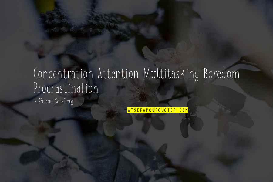 Concentration Quotes By Sharon Salzberg: Concentration Attention Multitasking Boredom Procrastination