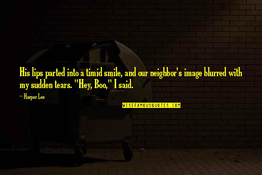 Concept The Board Quotes By Harper Lee: His lips parted into a timid smile, and
